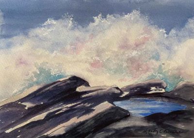 Wendy Berube, "Cotton Candy Surf", watercolor, Portsmouth Arts Guild