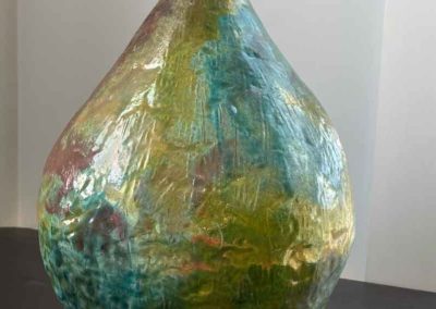 Laura White Carpenter, "Raku Raindrop", ceramic, Portsmouth Arts Guild