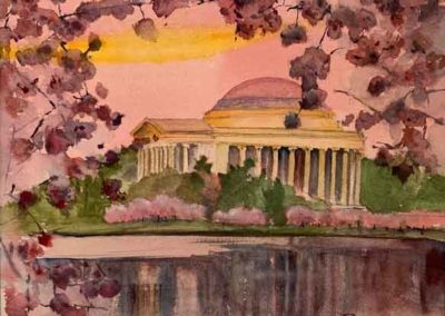 Gary Graham, "Cherry Blossons in DC", watercolor, Portsmouth Arts Guild