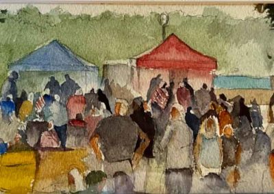 Faces - Gary Graham, "Independence Park, Bristol", 11.5 x 5, watercolor, $300, Portsmouth Arts Guild