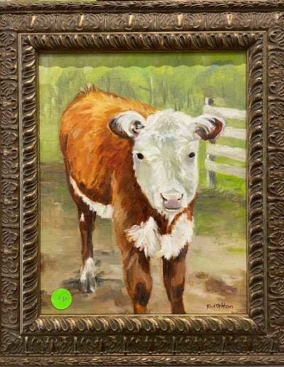 Pat Milton, "Baby Cow", oil, $100, Portsmouth Arts Guild
