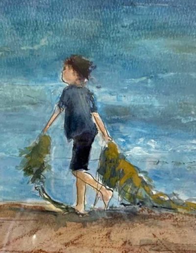 Susan Graham, "Seaweed Stroll", watercolor, 5x7 matted and framed, $150, Portsmouth Arts Guild