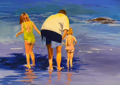 Wendy Berube, "Beach Bums", gouache, $400, Portsmouth Arts Guild