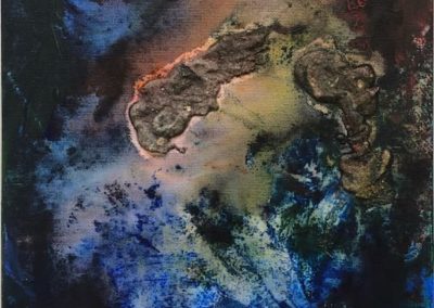 Sarah Oesting, "Devil and the Deep Blue Sea", Acrylic, $30