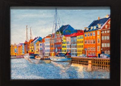 William Bowers, "Canal in Hyhavn", Acrylic, $225