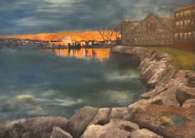 Jane Lavender, "Bristol Harbor Sunset", Acrylic, $500