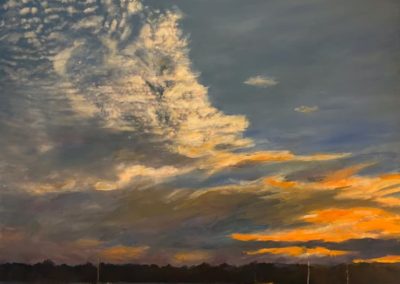 Jane Lavender, "Clouds at Sunset", Acrylic, $500