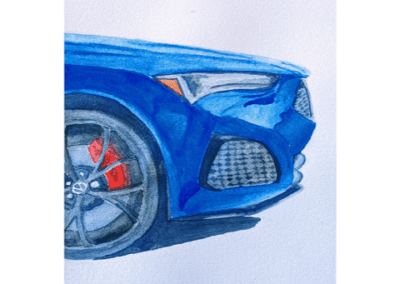 Acura STX Type S 2022, Watercolor, Size 8"w x 9"h $125.00 Sherrie Norton, Portsmouth Arts Guild
