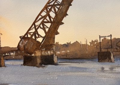 Portsmouth Arts Guild, Gary Graham, "Crook Point Bridge", Watercolor, 8 x 8, $250