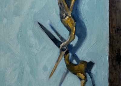 Portsmouth Arts Guild, Kathleen M. Tirrell, "Stork Scissors", 6 x 10 oil on board, $395