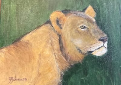 Jacqueline Johnson, "Lion", Acrylic, $175