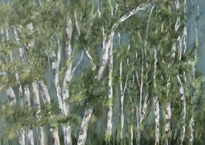 Jane Lavender, "Birches", Acrylic, $300