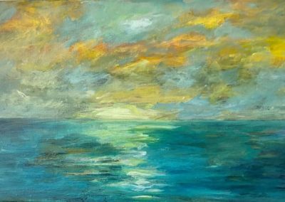 Jane Lavender, "Brilliant Sunset", Acrylic, $175