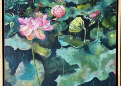 Kathleen M Tirrell, "Water Lilies", Oil, $500