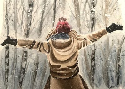 Leslie Morrissey, "Let it Snow", Watercolor, $195