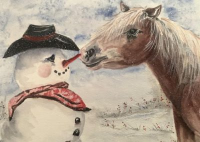 Leslie Morrissey, "Snow Buddies", Watercolor, $195