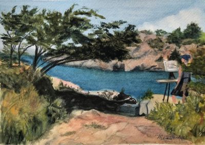 Penny Carrier, "Plein Air at Fort Wetherill1", Watercolor, $400