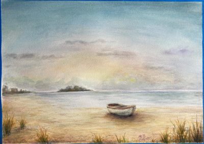 Susan Clemens, "Alone on the Beach", Watercolor, $180