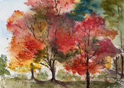 Penny Carrier, "New England Autumn", Watercolor, $150