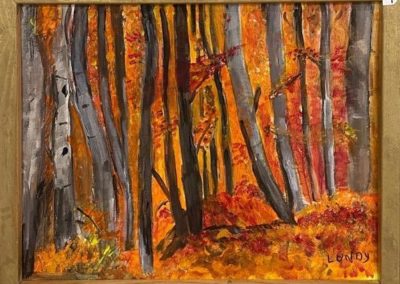 Sheila Clark Lundy, "Autumn Forest", Acrylic, $200