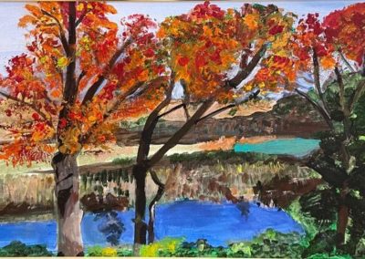 Sheila Clark Lundy, "Autumn on the Pond", Acrylic, $200