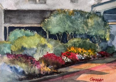 Gary Graham, "Flowers at the Atria", Watercolor, $175