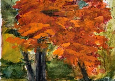 Susan Graham, "Swan Point Foliage", Watercolor, $195