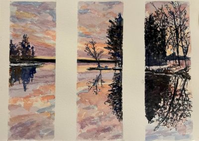 Lyn Malone, "Twilight Triptych", Watercolor, $175