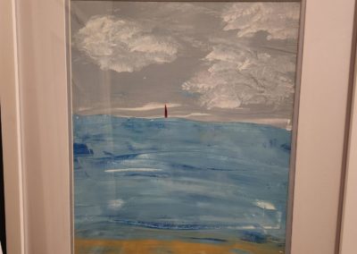 James Wolstenholme, "Red Sails Under a Cloudy Sky", Acrylic, $200
