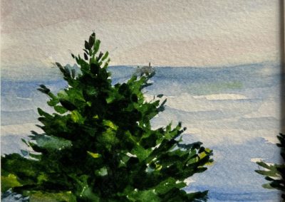 Gwen Fuller, "Monhegan Cliff View", Watercolor, $200