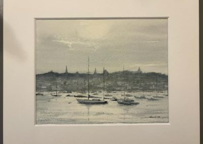 Portsmouth Arts Guild, Members Show 2024, David Sharp, "Harbor Morning", Watercolor, $150