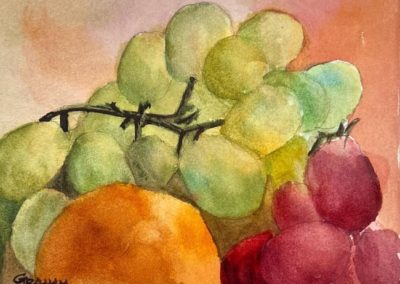 Portsmouth Arts Guild, Members Show 2024, Gary Graham, "Still Life with Grapes", Watercolor, $350