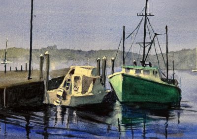 Portsmouth Arts Guild, Members Show 2024, Gary Graham, "The Docks at State", Watercolor, $250