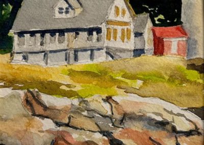 Portsmouth Art Guild, Members Show 2024, Gwen Fuller, "Lighthouse in Penobscot", Watercolor, $275