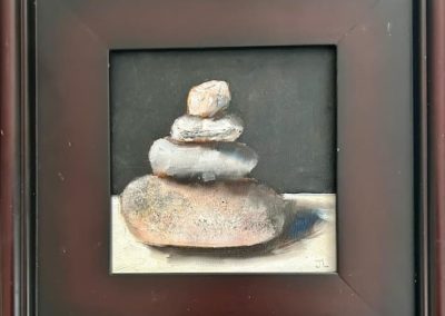 Portsmouth Arts Guild, Members Show 2024, Jane Lavender, "Cairn", Oil, $100