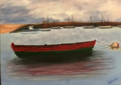 Portsmouth Arts Guild, Members Show 2024, Laurie Rapoza, "Cassie at Martha's Vineyard Harbor", Oil, $200