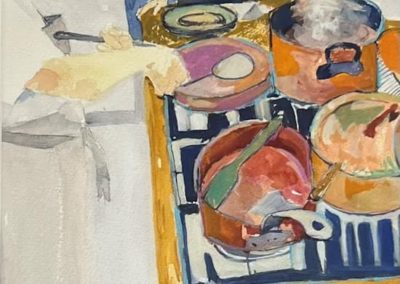 Portsmouth Arts Guild, Members Show 2024, Lisa Bliss, "Dining In", Watercolor, $475