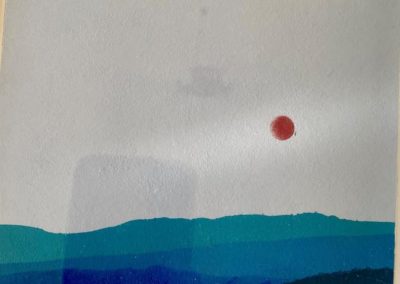 Portsmouth Arts Guild, Members Show 2024, Marie King, "Moonset", Print Making: Porchoir, $100