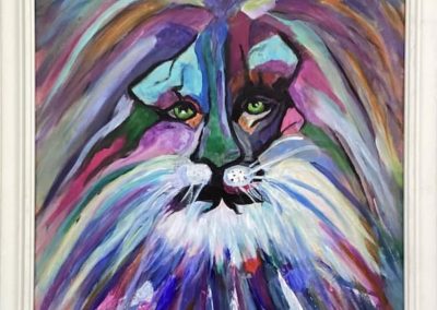 Portsmouth Arts Guild, Members Show 2024, Sheila Clark Lundy, "Lion with the Blues", Acrylic, $300