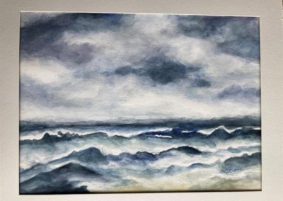 Portsmouth Arts Guild, Members Show 2024, Susan Clemens, "Stormy Seas", Watercolor, $120