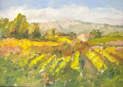 Portsmouth Arts Guild, Members Show 2024, Susan Plume, "Fields Beneath Mount Ventoux", Oil, $300