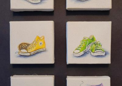 SOLD, Tina McCurdy, " Chroma Converse Chucks", Colored Pencil, $200