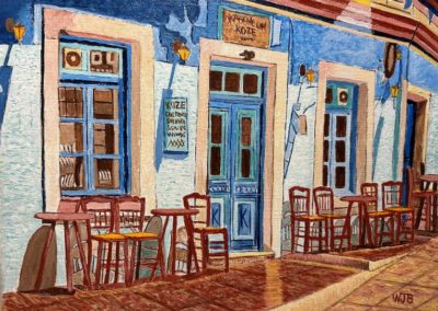 Portsmouth Arts Guild, Members Show 2024, William Bowers, "A Street in Greece", Acrylic, $200