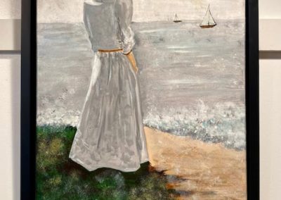 Portsmouth Arts Guild, Members Show 2024, William Chip Leakas, "Victorian Woman Watching Sailboats from the Shore", Acrylic, $285