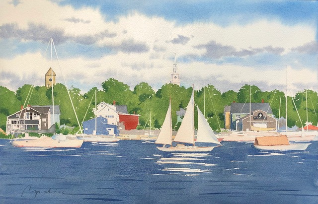 View of the Harbor, Warren, Rhode Island, Joel Popadics, Portsmouth Arts Guild