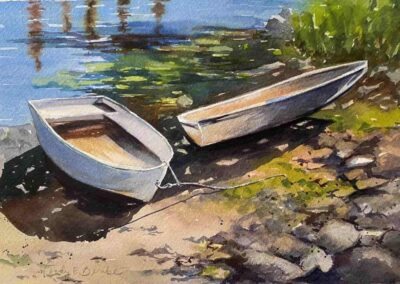 Wendy Berube, "Lonely Skiffs", watercolor, $400, Portsmouth Arts Guild