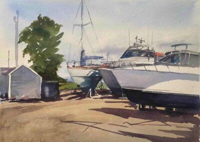 Wendy Berube, "Navy Hulls", watercolor, $400, Portsmouth Arts Guild