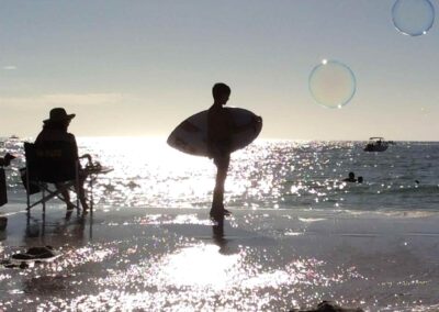 Linda Calcagni, "Beach Bubbles and Silhouettes", digital photograph, $175, Portsmouth Arts Guild