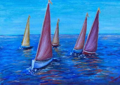 Susan Clemons, "Colorful Regatta", acrylic, $120, Portsmouth Arts Guild