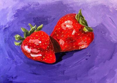 Damara Toohey, "Sweet Strawberries", acrylic, $150, Portsmouth Arts Guild